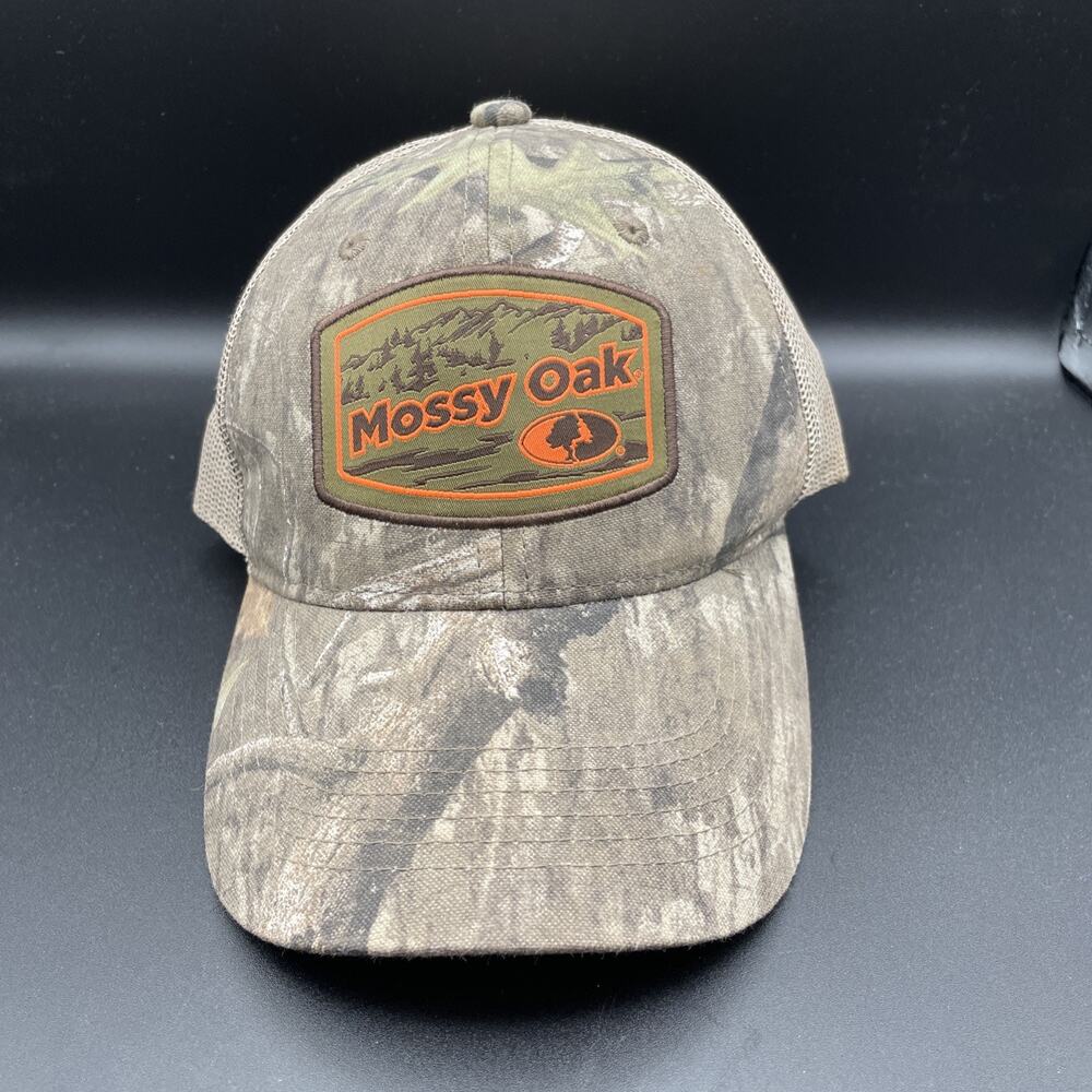 Mossy Oak 6 Panel Hat Camo Cap Logo Patch Snapback Adjustable Outdoor
